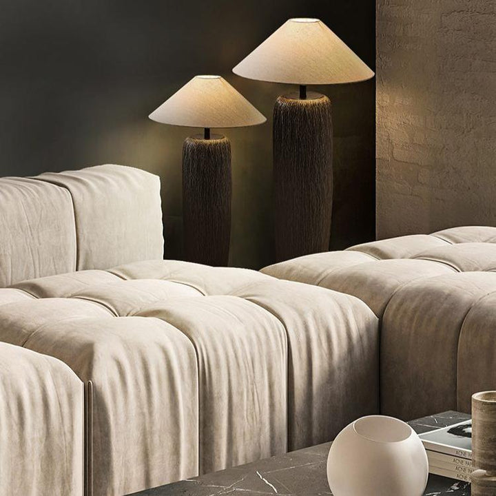 RustiqueLumière - Lampe de Sol en Bois Érodé