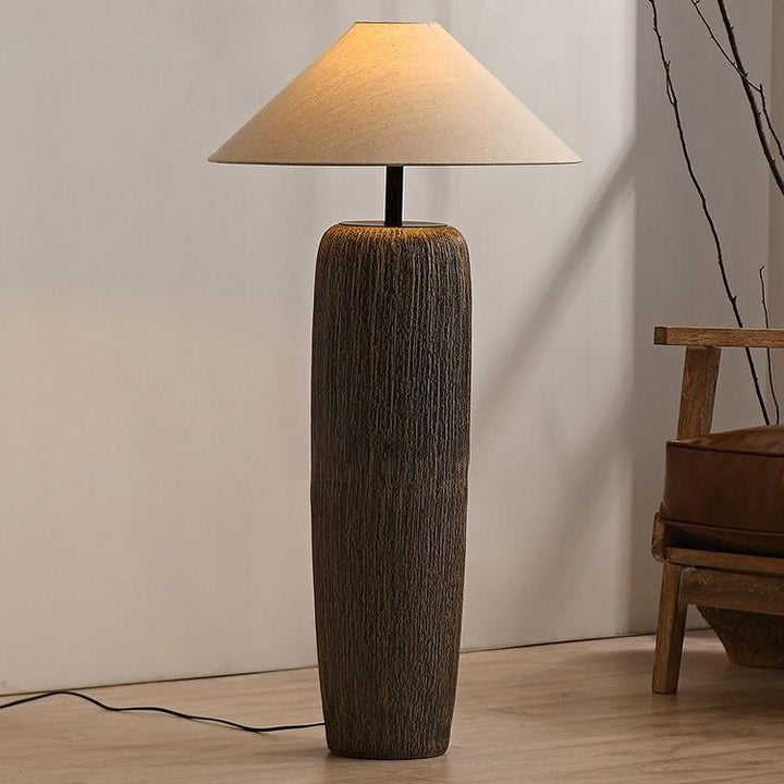 RustiqueLumière - Lampe de Sol en Bois Érodé